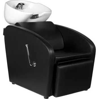 Kadeřnické křeslo Kadeřnický mycí box BERGEN - černý