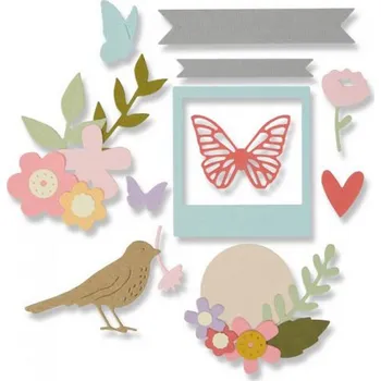 Řezačka papíru Sizzix Thinlits 27ks šablona vyřezávací Jarní k