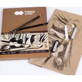 happy color Eko skicovací blok A4 hnědý 80g-80listů