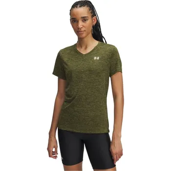 Under Armour Tech™ Twist V-Neck Short Sleeve Womens Exped Green 10 (S)