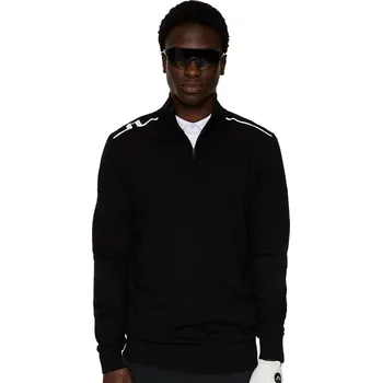 Pánský svetr J.Lindeberg svetr Max Knitted Zip - černý: Pánské XL