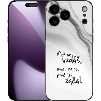 Pouzdro na mobilní telefon Gelový kryt mmCase na iPhone 17 Pro Max - citát 2 bílé pozadí