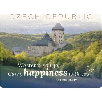 Dekorativní magnet Magnet na lednici Czech Republic " Wherever you go. Carry Happiness With You"