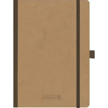 Blok BRUNNEN Zápisník tečkovaný A5 kraft s gumičkou