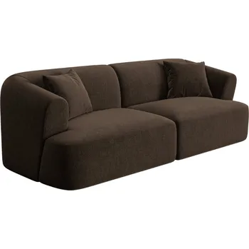 Pohovka Cosmopolitan Design Tmavě hnědá sametová trojmístná pohovka Campi 220 cm