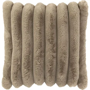 Dekorativní polštářek Taupe plyšový měkoučký žebrovaný polštář Soft Gio - 45*45 cm