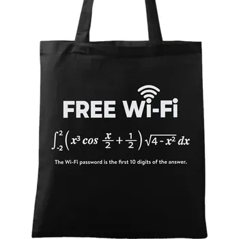 Nákupní taška Bavlněná taška Free WiFi Rovnice (Barva: Černá)