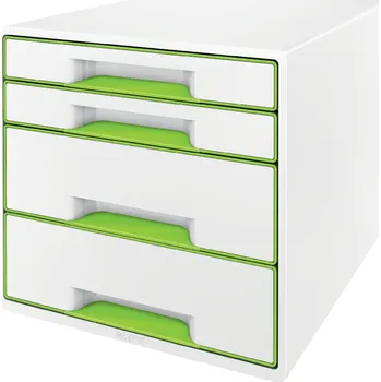 Zásuvkový kontejner LEITZ Zásuvkový box WOW CUBE, 4 zásuvky, bílá/zelená