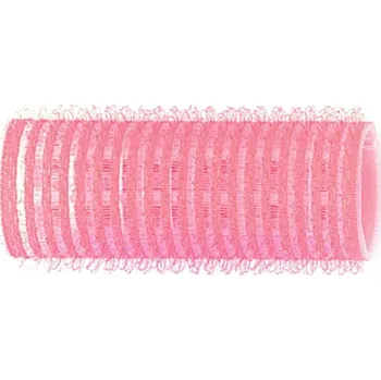 Natáčka na vlasy Sibel natáčky na suchý zip 12 ks růžové průměr 24 mm