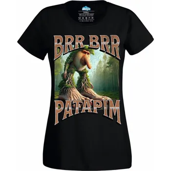 Dámské tričko Dámské tričko Vintage Brr Brr Patapim (Velikost: S, Barva: Černá)