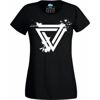 Dámské tričko Valknut Odinův Trojúhelník (Velikost: 4XL, Barva: Černá)