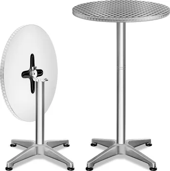 Zahradní sestava Sada 2 barových bistro stolů Ø60cm | stříbrná