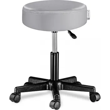 Pojízdná stolička s kolečky otočná o 360° |šedá