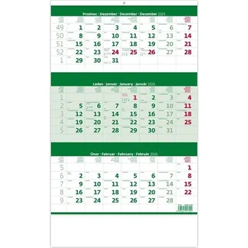 Kalendář Tříměsíční kalendář 2026 - zelený