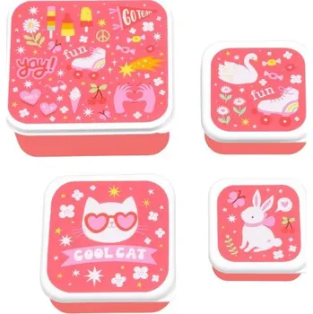 Svačinový box A Little Lovely Company - sada čtyř krabiček na svačinu - zábava