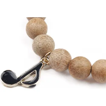 Náramek Náramek ze Santalového dřeva s notou - barva dubu Barva: Černá