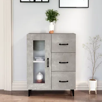 Příborník do zásuvky vidaXL Příborník 69,5 x 34 x 90 cm kompozitní dřevo [812219] Barva: Betonová šedá