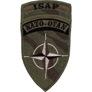 MFH Nášivka na suchý zip "ISAF" NATO-OTAN - oliva