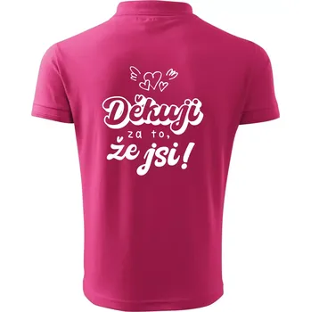 Pánská košile Psací děkuji za to, že jsi - Polokošile pánská Pique Polo 203 - 3XL ( Purpurová )