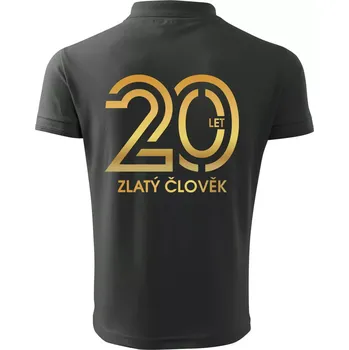Pánská košile 20 let zlatý člověk - Polokošile pánská Pique Polo 203 - 4XL ( Tmavá břidlice (šedá se zeleným nádechem) )
