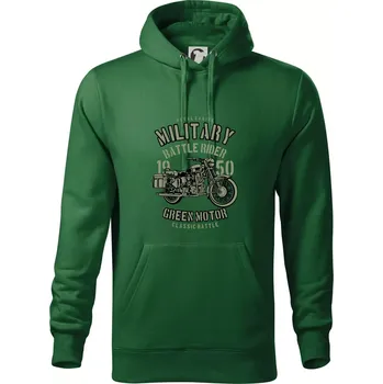 Pánská mikina Green Military Ride - Mikina pánská Cape s kapucí - 5XL ( Lahvově zelená )
