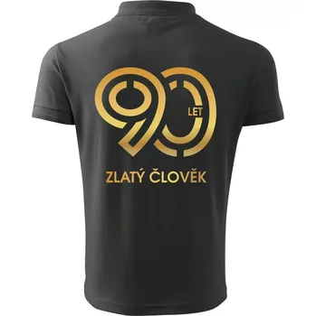 Pánská košile 90 let zlatý člověk - Polokošile pánská Pique Polo 203 - 5XL ( Tm. břidlice (šedozelená) )