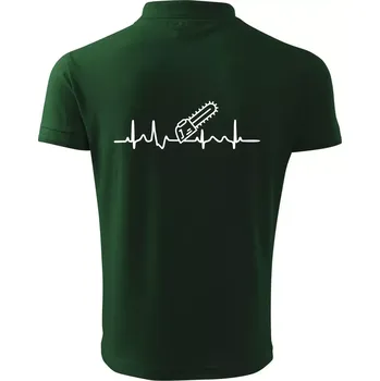 Pánská košile EKG motorová pila - Polokošile pánská Pique Polo 203 - 4XL ( Lahvově zelená )