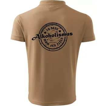 Pánská košile Alkoholismus víno - Polokošile pánská Pique Polo 203 - 4XL ( Písková )