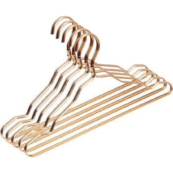 Věšák Sada 5 ks hliníkových ramínek 41 x 20 cm Zlatá barva Kovové věšáky na oblečení Odolné provedení Na tyč o průměru 4,5 cm