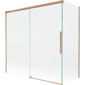 Vanová zástěna Mexen Rox vanová zástěna dvoukřídlá posuvná 160 + 70 x 150 cm, transparentní, kartáčovaná měď - 8C9-160-070-65-00 Vanové zástěny