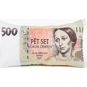 Dětský pokoj Polštář 3D bankovka 500 Kč – 30×50 cm