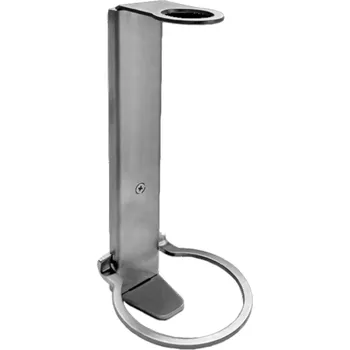 Dávkovač mýdla ALLEGRINI Italy Držák KOVOVÝ na pumpičkový dávkovač ROUND 300ml stříbrný