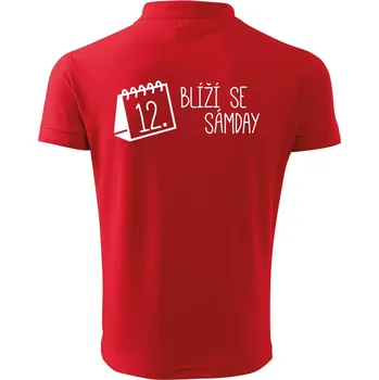 Pánská košile Blíží se Sámday - Polokošile pánská Pique Polo 203 - 3XL ( Červená )