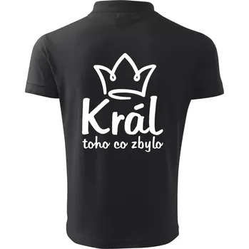 Pánská košile Král toho co zbylo - Polokošile pánská Pique Polo 203 - 3XL ( Dřevěné uhlí )