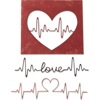 Řezačka papíru Sizzix Thinlits vyřezávací šablony 3ks Srdce