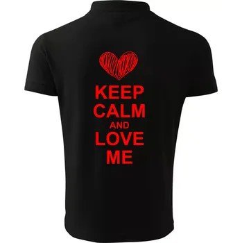 Pánská košile Keep calm and love me - Polokošile pánská Pique Polo 203 - 2XL ( Černá )