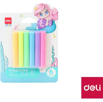 modelína a plastelína Plastelína měkká PASTEL 6 barev DELI