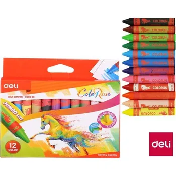 Voskovky DELI 12 barev JUMBO ColoRun