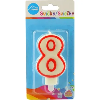 Dortová svíčka Luma svíčka narozeninová č.8 75mm