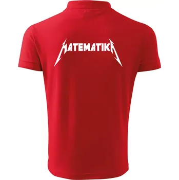 Pánská košile Matematika rock logo - Polokošile pánská Pique Polo 203 - 4XL ( Červená )