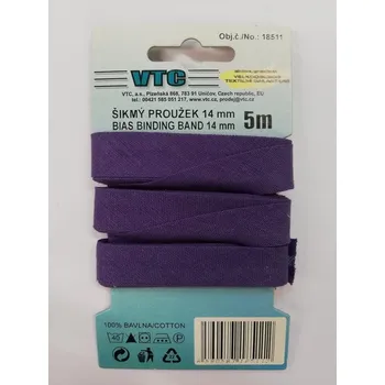 Šikmý proužek 14mm/5m - fialový