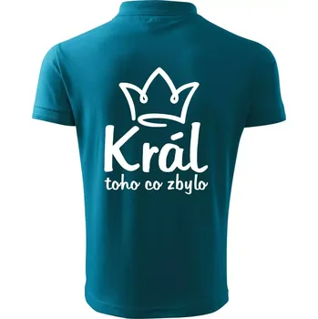 Pánská košile Král toho co zbylo - Polokošile pánská Pique Polo 203 - 4XL ( Tmavý tyrkys )