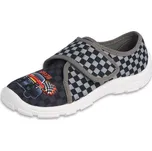 „Dětské bačkory Befado Danny 974Y540 – šedé přezůvky s autem na suchý zip | Botonožka.cz“ Velikost: 36