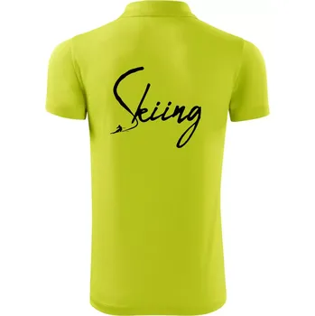 Pánská košile Skiing nápis lyžař - Polokošile Victory sportovní (dresovina) - S ( Limetková )