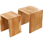 2SET odkládací stolek MAMMUT 50/40 CM masiv akácie