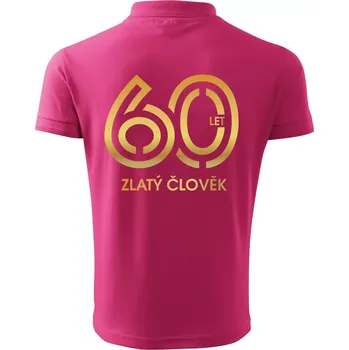 Pánská košile 60 let zlatý člověk - Polokošile pánská Pique Polo 203 - 3XL ( Purpurová )