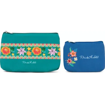 Kosmetická taška Set 2ks kosmetických tašek květiny II - Frida Kahlo 62215 - na kosmetiku, toaletní potřeby, stylová, praktická