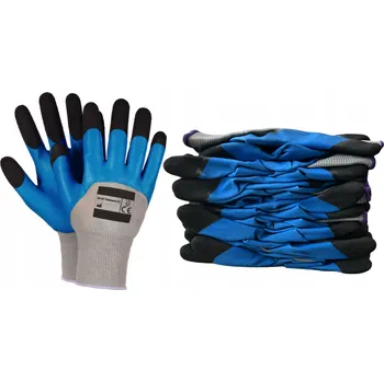 Pracovní rukavice Pracovní rukavice latexové pěnové voděodolné XXL (vel. 11) M-Glove L2005 – ochranné, odolné, modro-černé (pracovní rukavice | latexové rukavice | pěnové rukavice | voděodolné rukavice | ochranné rukavice | rukavice do dílny | rukavice velikost 11 | rukavi