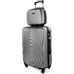 Stříbrná sada (taška+kufr) skořepinových kufrů "Motion" - vel. L+S