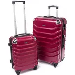 Tmavě červená sada 2 skořepinových kufrů "Premium" (M + XL velikost)